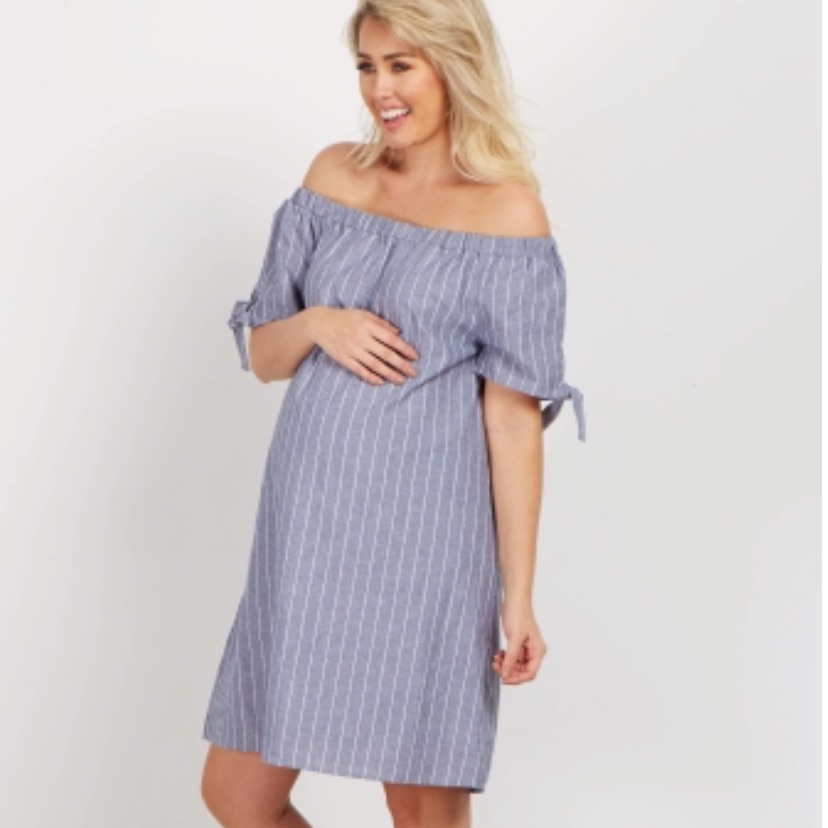 Pink Blush Maternity Off The Shoulder Dress Xl